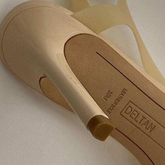 Deltan Women's Beige Synthetic Jelly Strap Stiletto Heels Size 10M - Picture 5 of 8